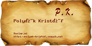 Polyák Kristóf névjegykártya